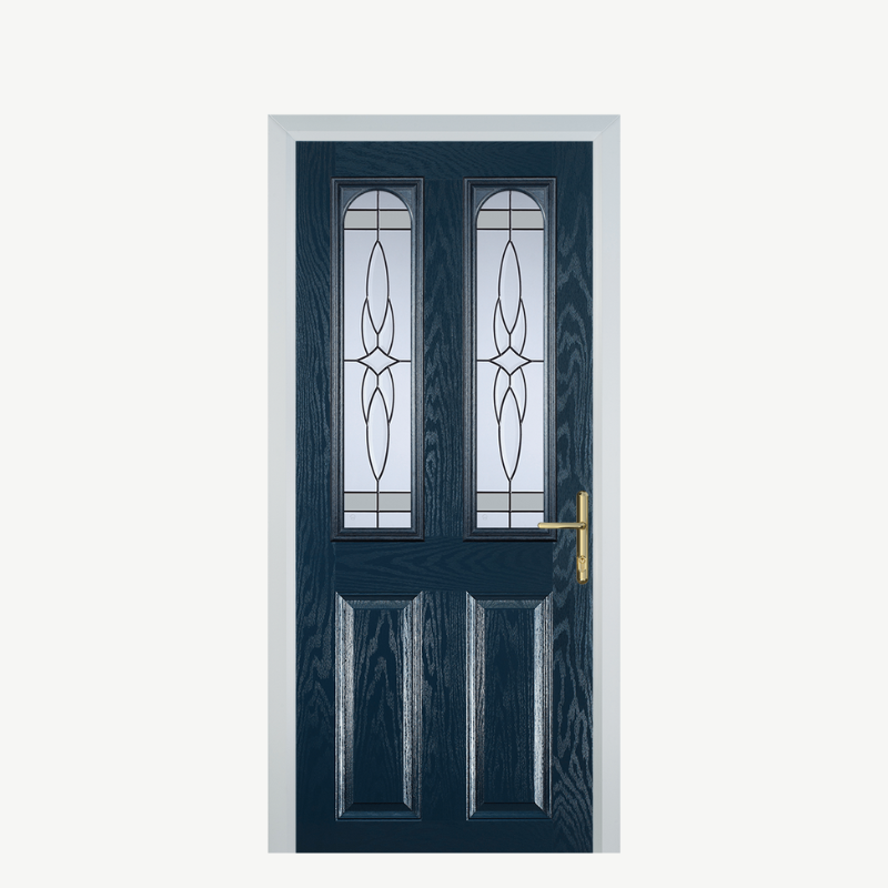 Door A 2 Panel 2 Arch Blue Crystal Harmony Frost image 0