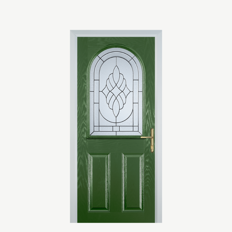 Door E 2 Panel 1 Arch Fern Green Zinc Art Elegance image 0