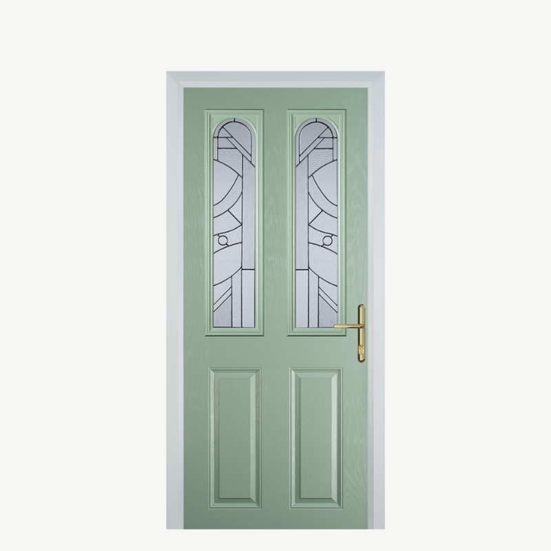 Door A 2 Panel 2 Arch Chartwell Green Zinc Art Abstract image 0