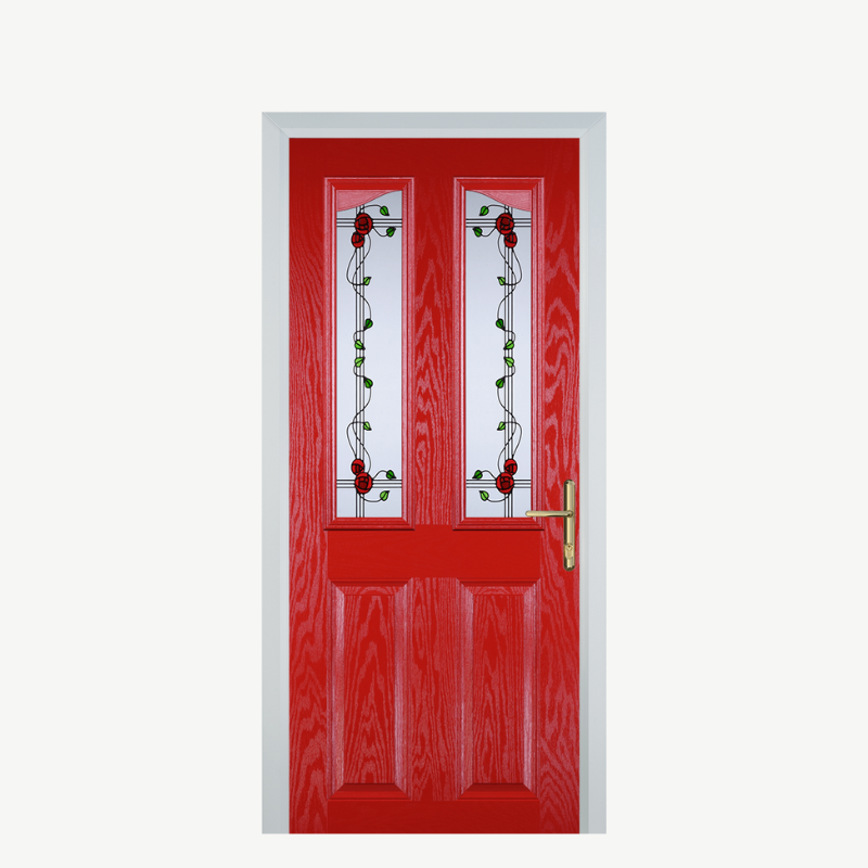 Door B 2 Panel 2 Angle Poppy Red (High Gloss) Mackintosh Rose image 0
