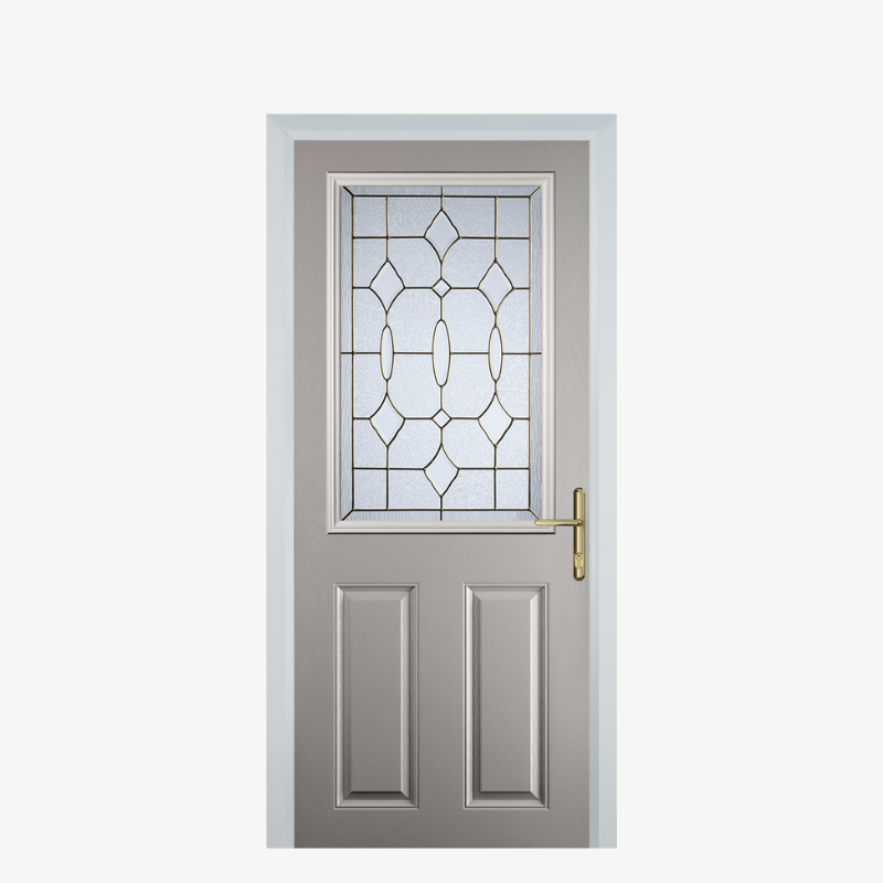 Door F 2 Panel 1 Square Agate Grey Brass Art Clarity image 0