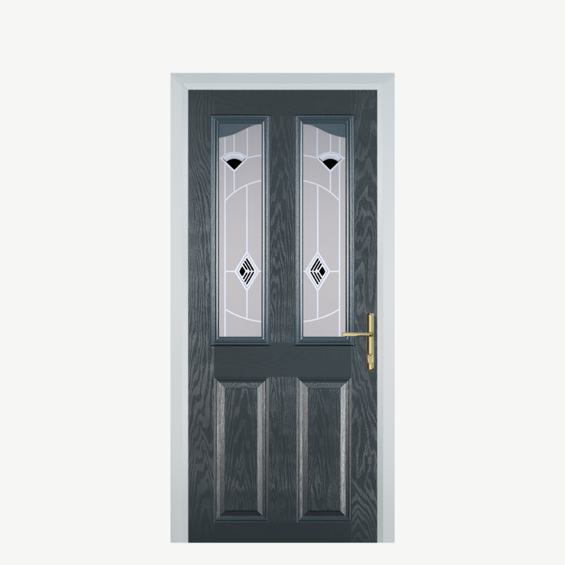 Door B 2 Panel 2 Angle Grey Murano Black image 0
