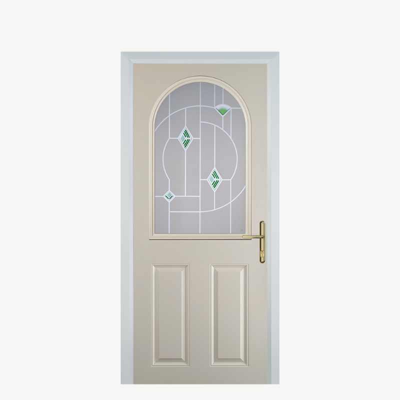 Door E 2 Panel 1 Arch Cream Murano Green image 0