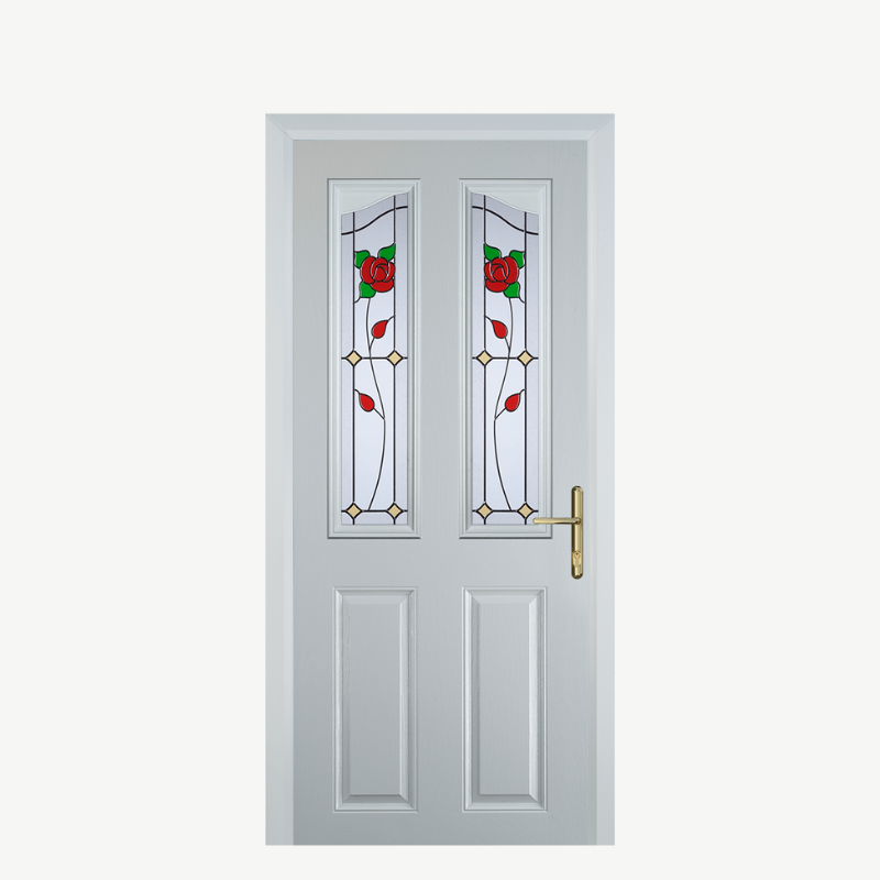 Door B 2 Panel 2 Angle White English Rose image 0