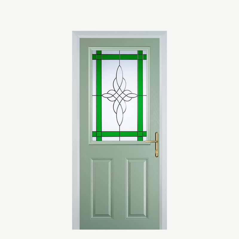 Door F 2 Panel 1 Square Chartwell Green Crystal Harmony Green image 0