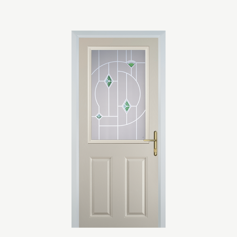 Door F 2 Panel 1 Square Cream Murano Green image 0
