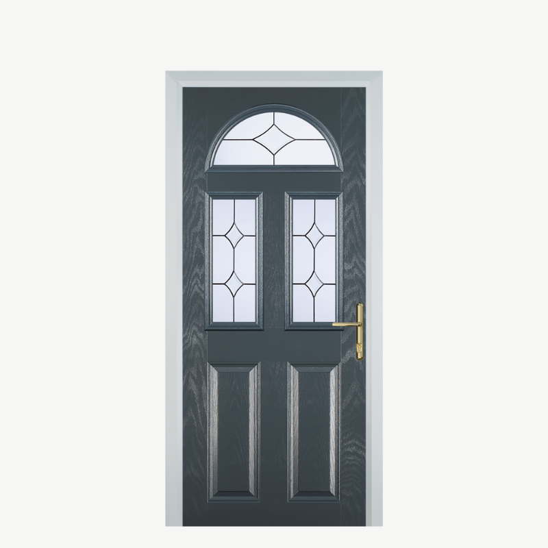 Door G 2 Panel 1 Arch Grey Crystal Diamond image 0