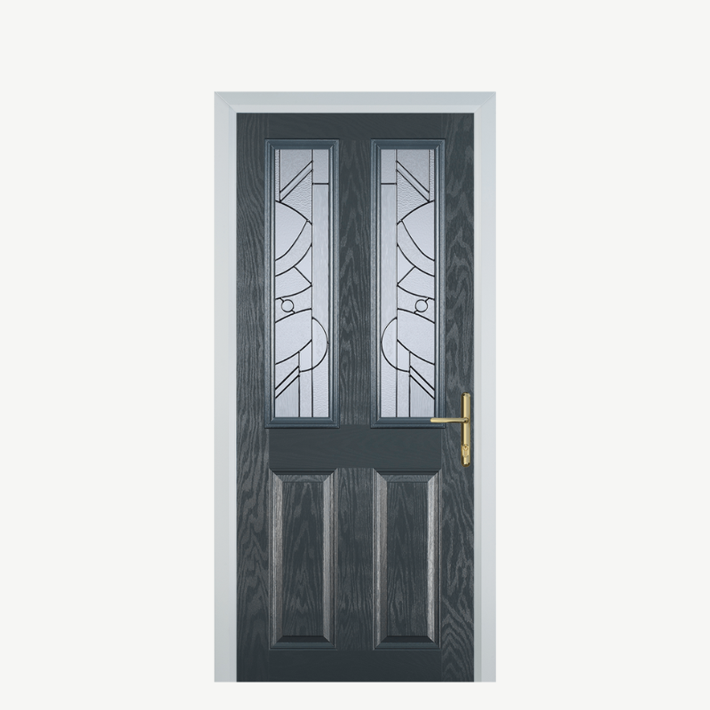Door C 2 Panel 2 Square Grey Zinc Art Abstract image 0