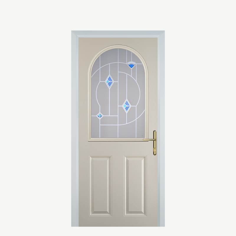 Door E 2 Panel 1 Arch Cream Murano Blue image 0