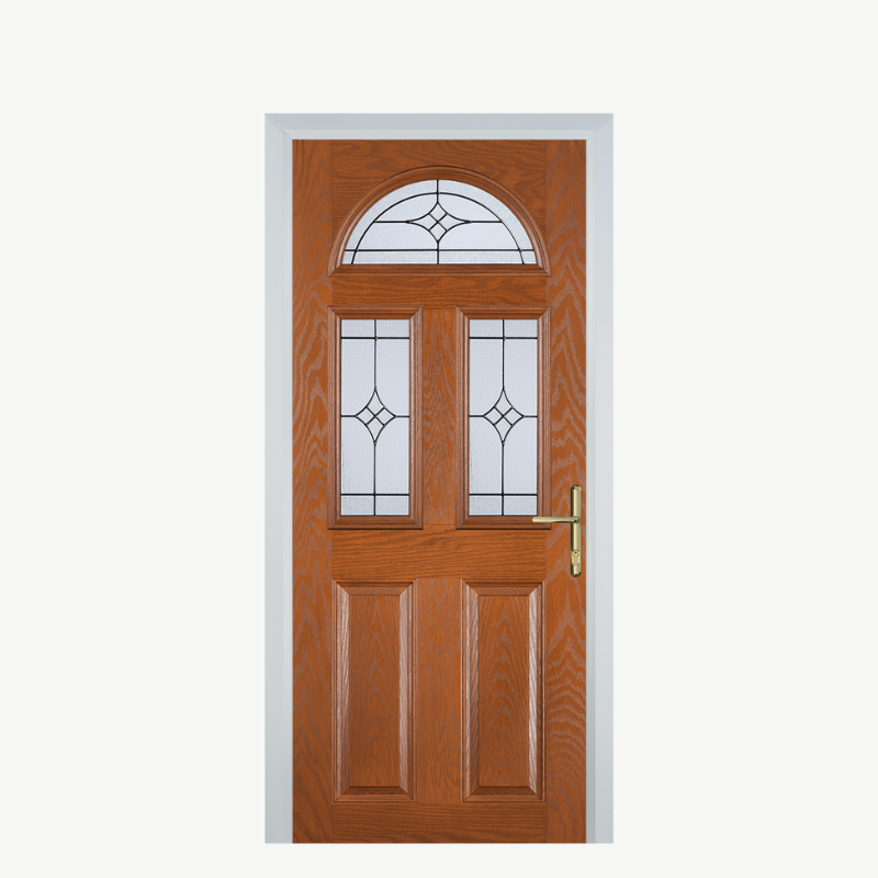 Door G 2 Panel 1 Arch Oak Zinc Art Elegance image 0