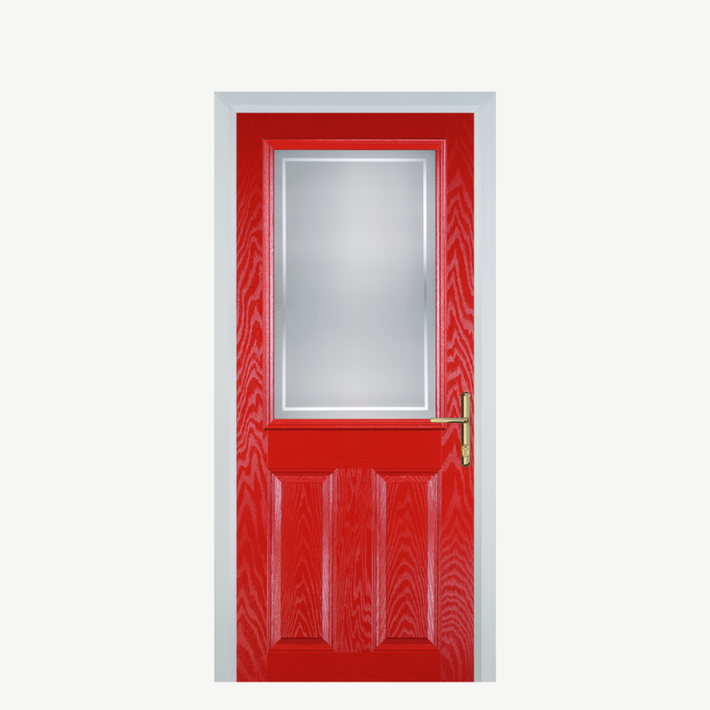 Door F 2 Panel 1 Square Poppy Red (High Gloss) Enfield image 0