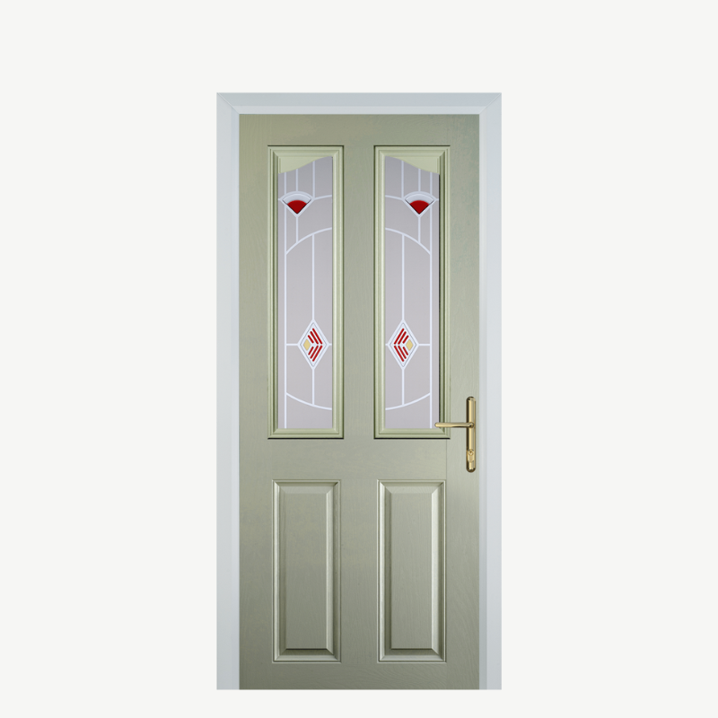 Door B 2 Panel 2 Angle Pebble Grey Murano Red image 0