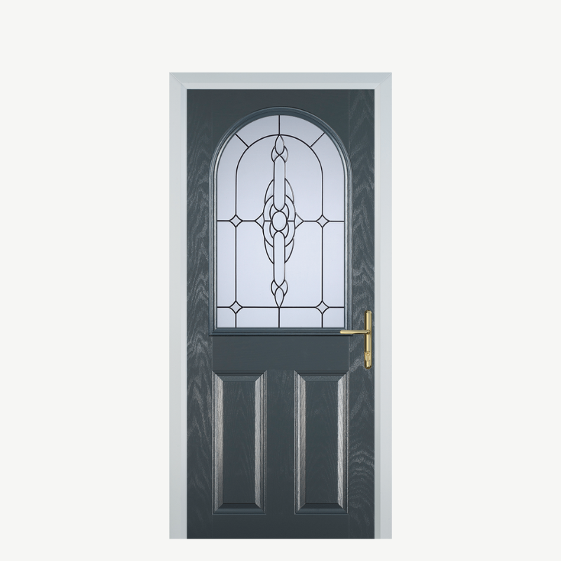 Door E 2 Panel 1 Arch Grey Crystal Bohemia Frost image 0
