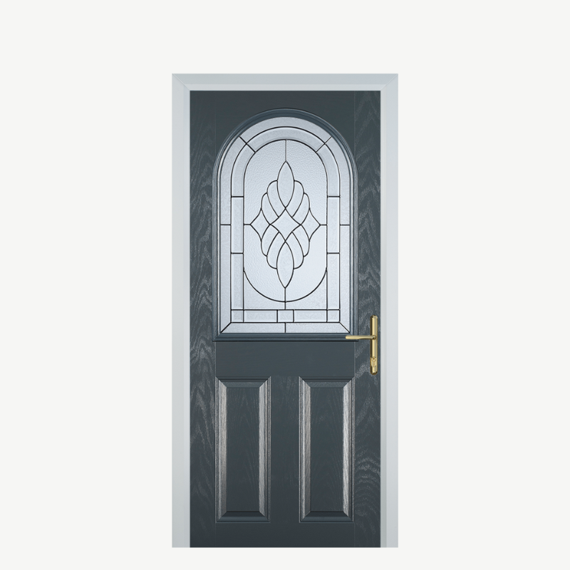 Door E 2 Panel 1 Arch Grey Zinc Art Elegance image 0