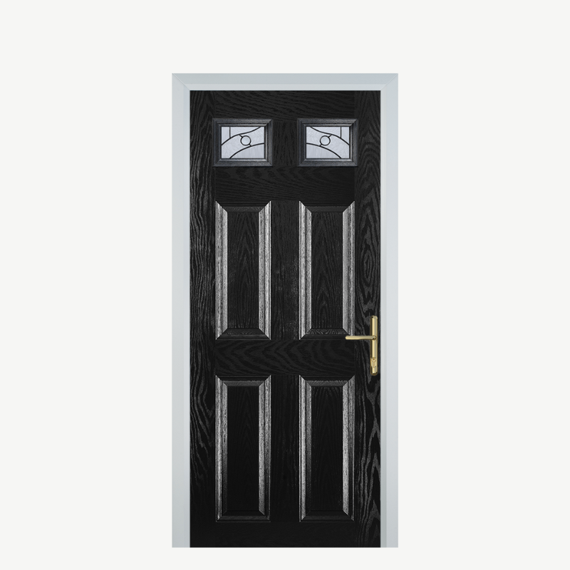 DoorI 4 Panel 2 Square Black Zinc Art Abstract image 0