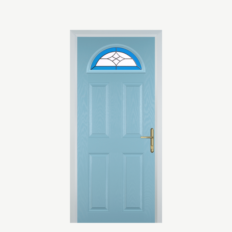 Door D 4 Panel 1 Arch Duck Egg Blue Crystal Harmony Blue image 0