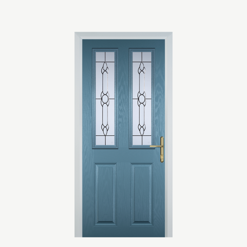 Door C 2 Panel 2 Square Pastel Blue Crystal Bohemia image 0