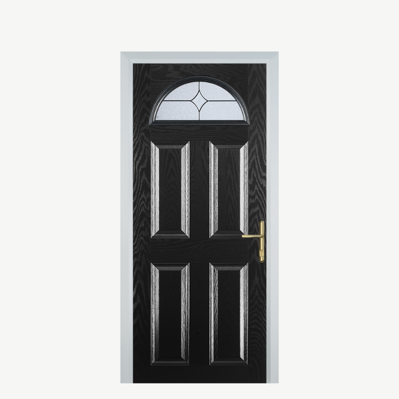 Door D 4 Panel 1 Arch Black Flair image 0