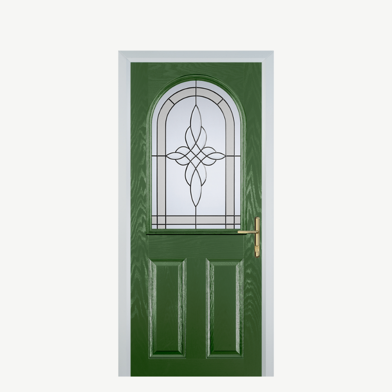 Door E 2 Panel 1 Arch Fern Green Crystal Harmony Frost image 0