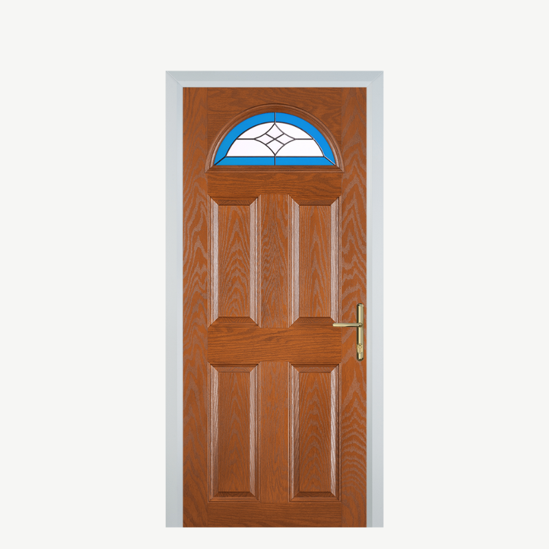 Door D 4 Panel 1 Arch Oak Crystal Harmony Blue image 0