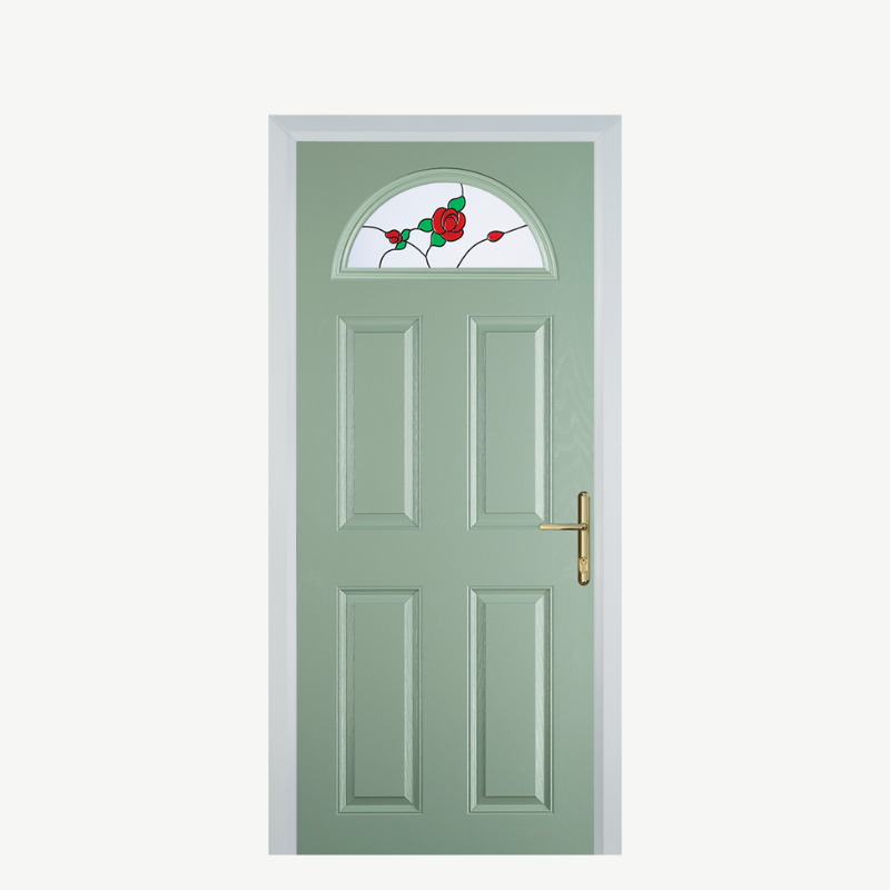 Door D 4 Panel 1 Arch Chartwell Green English Rose image 0