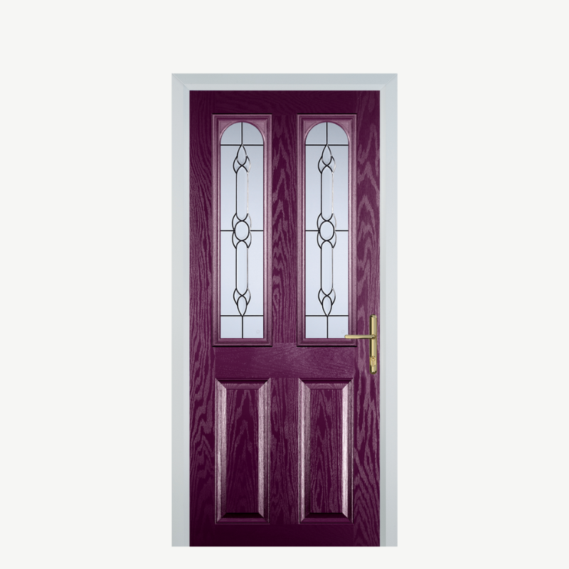 Door A 2 Panel 2 Arch Purple Violet Crystal Bohemia image 0