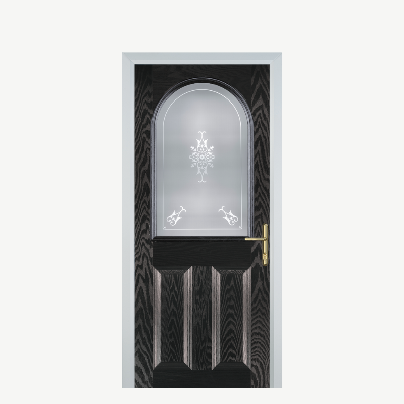 Door E 2 Panel 1 Arch Black Brown Straxton image 0