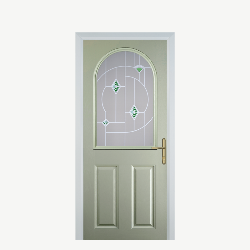 Door E 2 Panel 1 Arch Pebble Grey Murano Green image 0