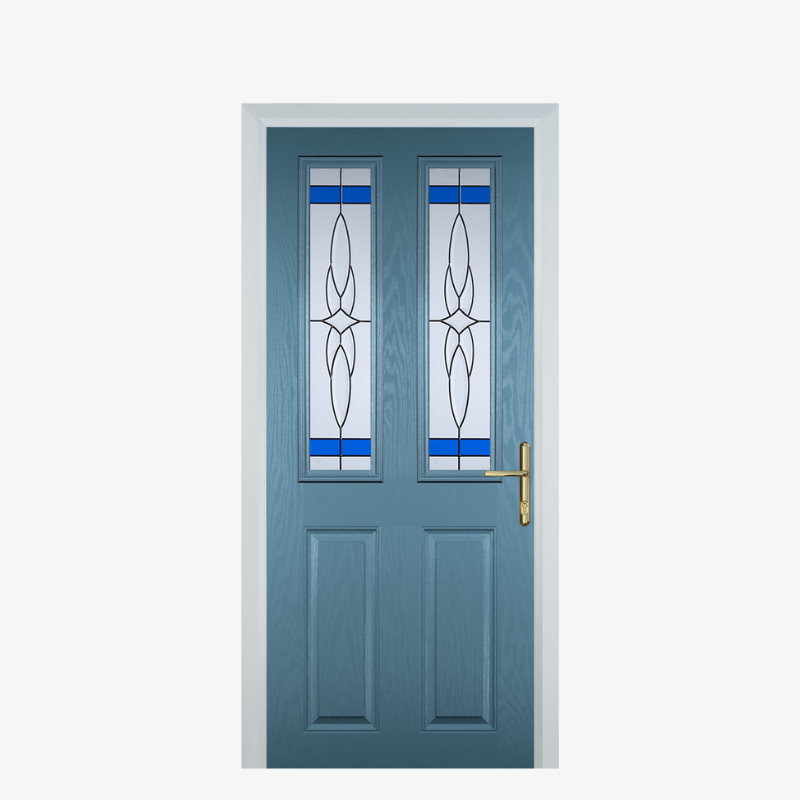 Door C 2 Panel 2 Square Pastel Blue Crystal Harmony Blue image 0