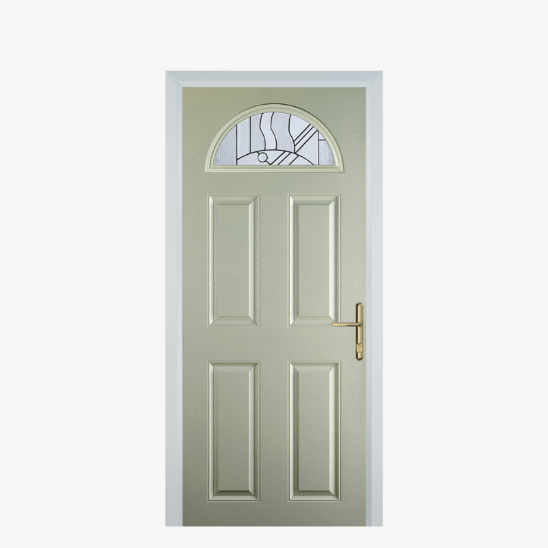 Door D 4 Panel 1 Arch Pebble Grey Zinc Art Abstract image 0