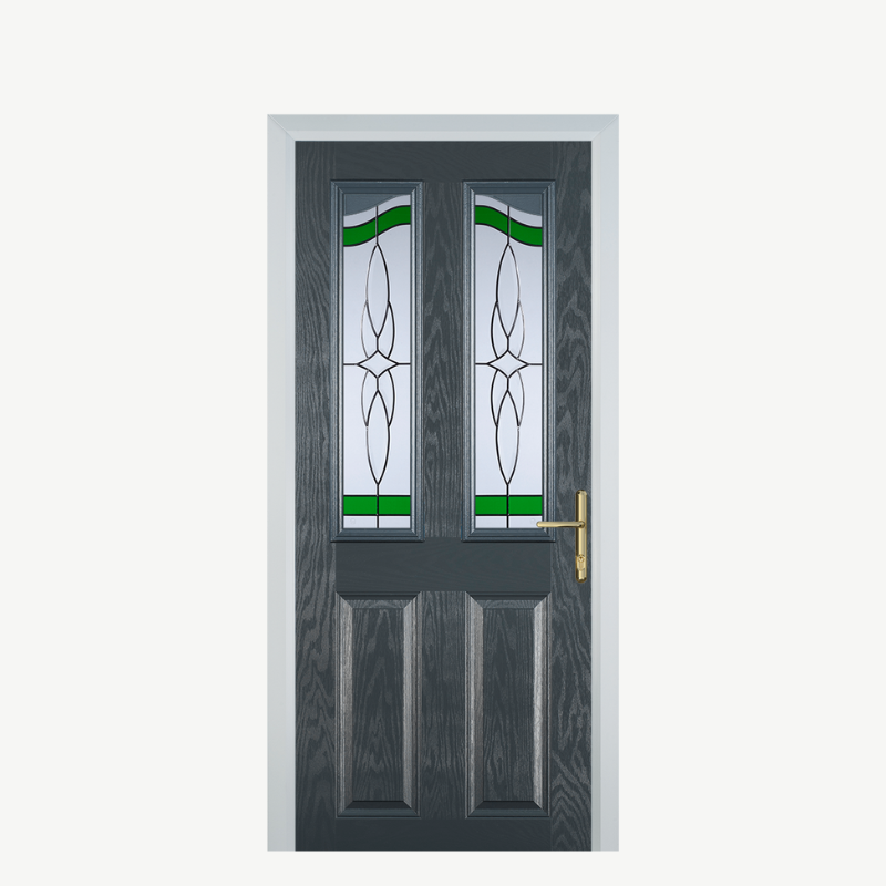 Door B 2 Panel 2 Angle Grey Crystal Harmony Green image 0
