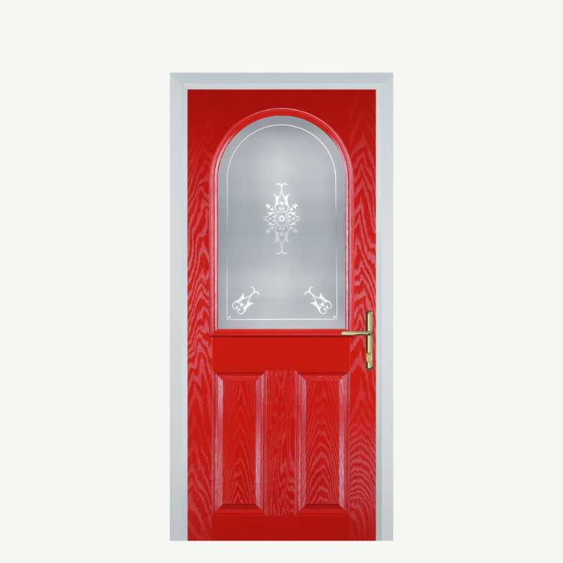 Door E 2 Panel 1 Arch Poppy Red (High Gloss) Straxton image 0