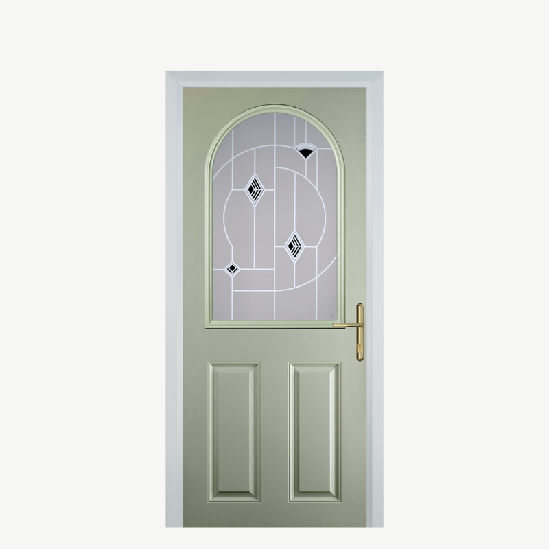 Door E 2 Panel 1 Arch Pebble Grey Murano Black image 0
