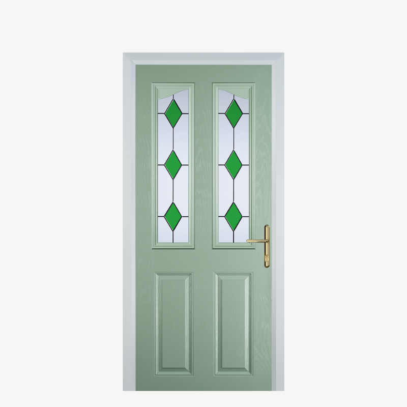 Door B 2 Panel 2 Angle Chartwell Green 3 Drop Diamond Green image 0