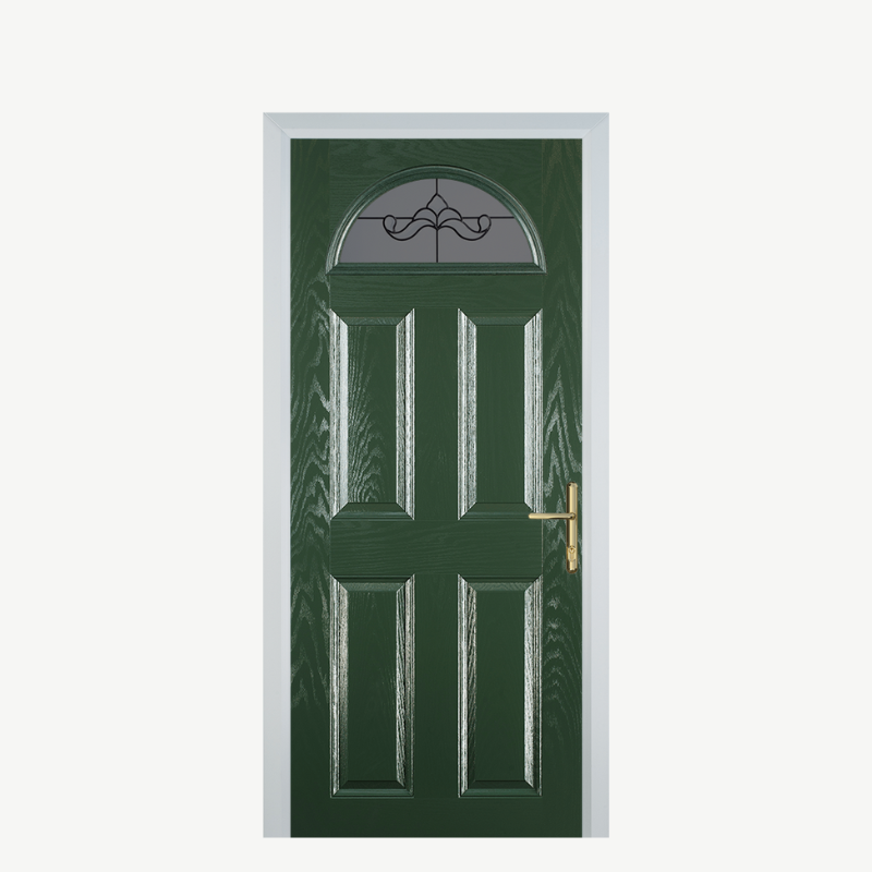 Door D 4 Panel 1 Arch Green Crystal Bohemia Frost image 0