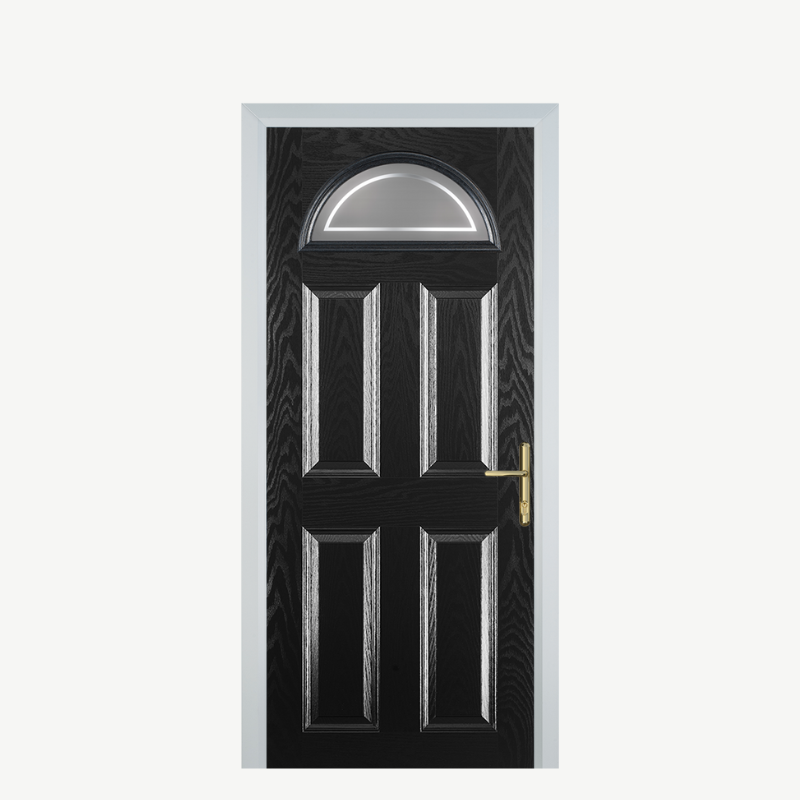 Door D 4 Panel 1 Arch Black Enfield image 0