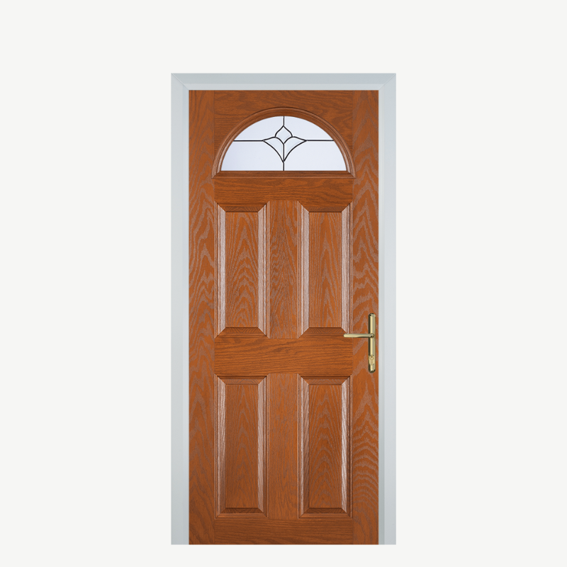 Door D 4 Panel 1 Arch Oak Crystal Tulip Arch image 0