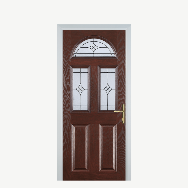 Door G 2 Panel 1 Arch Dark Wood Zinc Art Elegance image 0