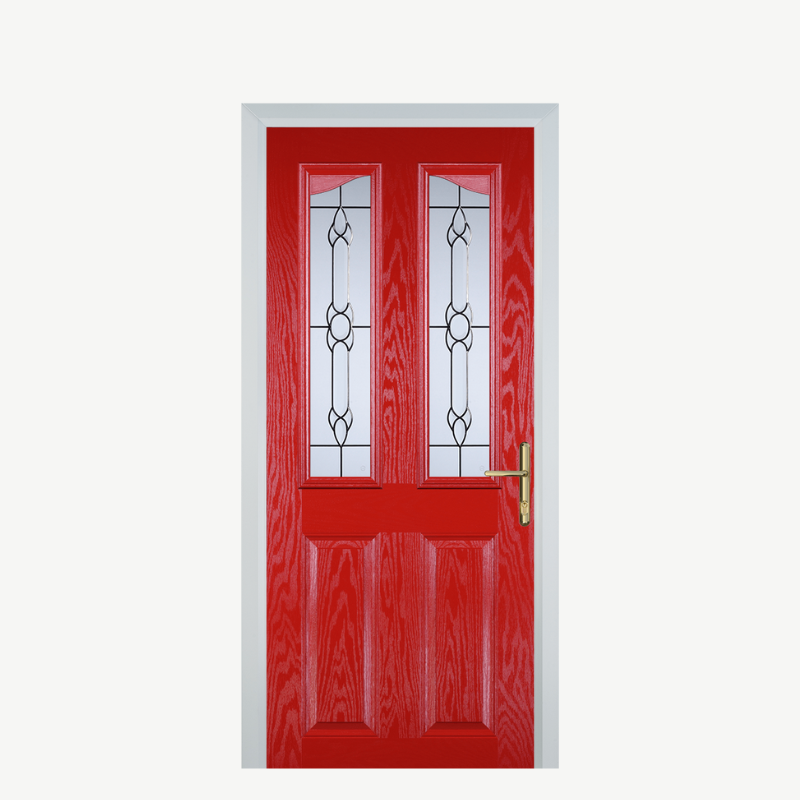 Door B 2 Panel 2 Angle Poppy Red (High Gloss) Crystal Bohemia image 0