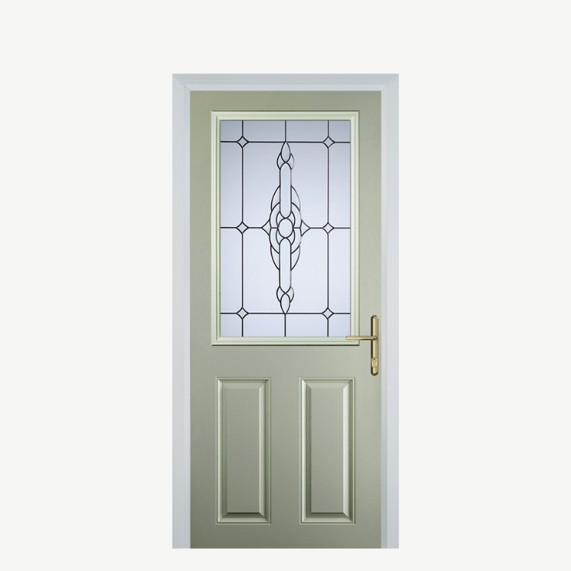 Door F 2 Panel 1 Square Pebble Grey Crystal Bohemia Frost image 0