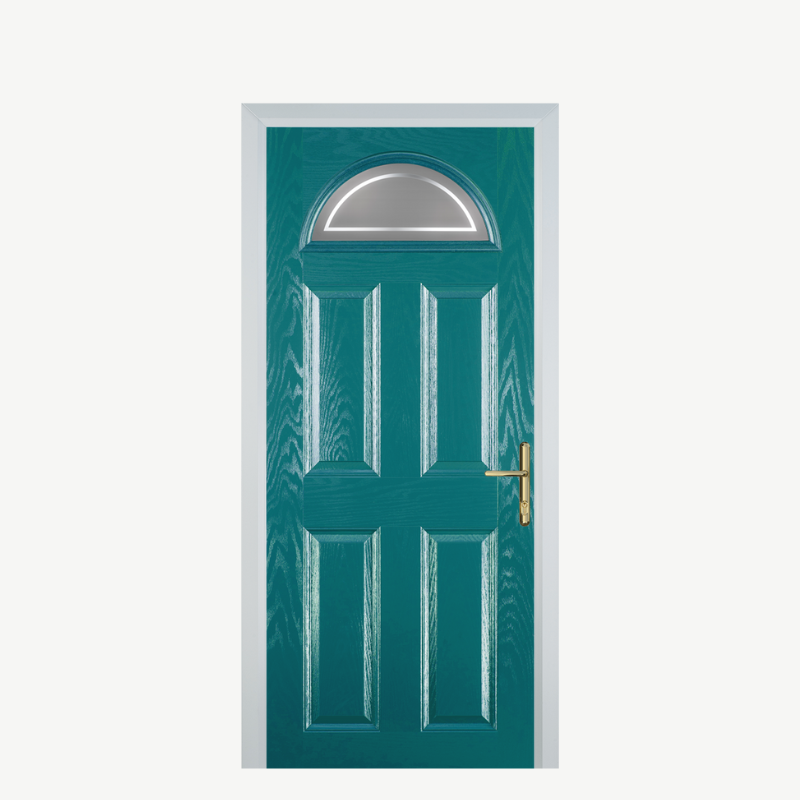 Door D 4 Panel 1 Arch Turquoise Blue Enfield image 0