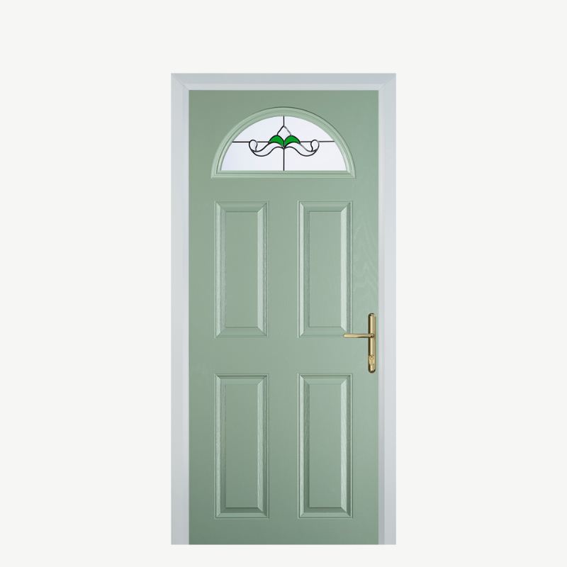 Door D 4 Panel 1 Arch Chartwell Green Crystal Bohemia Green image 0