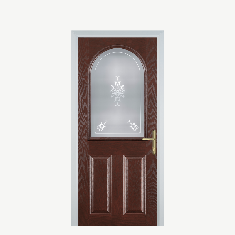 Door E 2 Panel 1 Arch Dark Wood Straxton image 0
