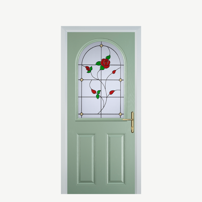 Door E 2 Panel 1 Arch Chartwell Green English Rose image 0