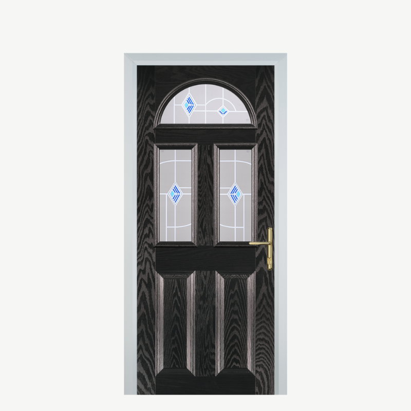 Door G 2 Panel 1 Arch Black Brown Murano Blue image 0
