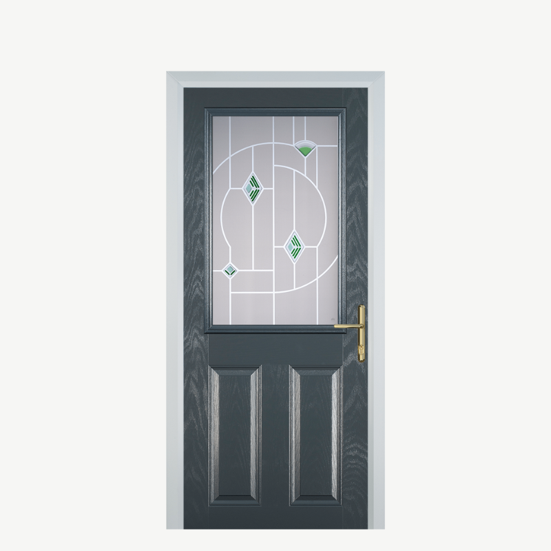 Door F 2 Panel 1 Square Grey Murano Green image 0