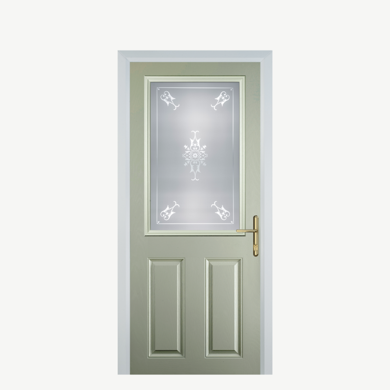 Door F 2 Panel 1 Square Pebble Grey Straxton image 0