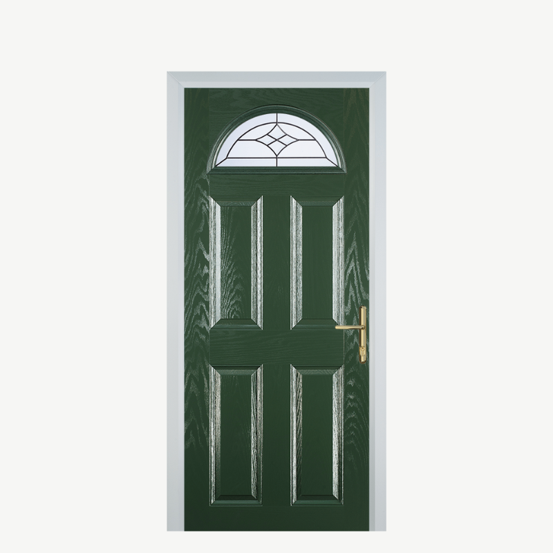 Door D 4 Panel 1 Arch Green Crystal Harmony Frost image 0