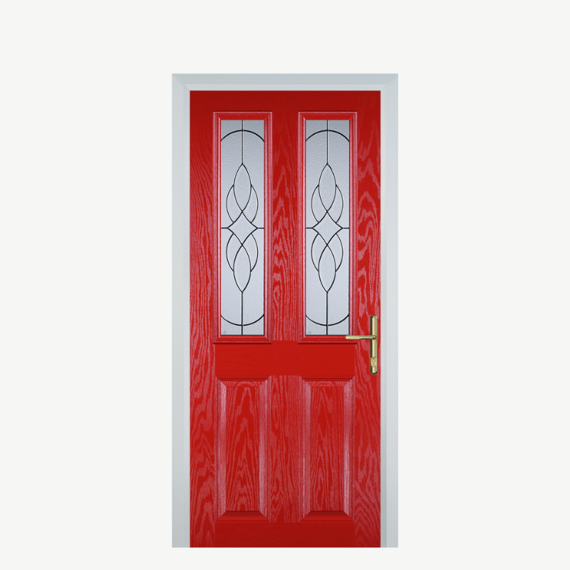 Door C 2 Panel 2 Square Poppy Red (High Gloss) Zinc Art Elegance image 0