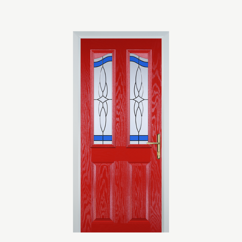 Door B 2 Panel 2 Angle Poppy Red (High Gloss) Crystal Harmony Blue image 0